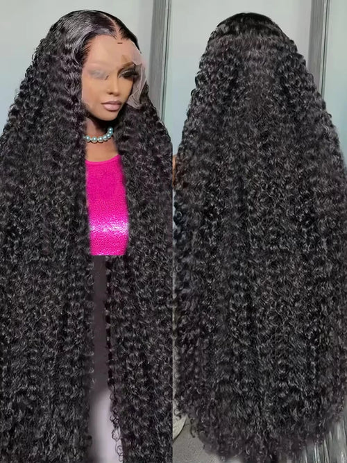 250 Density 30 40 Inches HD Deep Wave 13x6 Curly Lace Front Human Hair Wig Wet Wavy Water Wave Lace Frontal Wigs For Black Women
