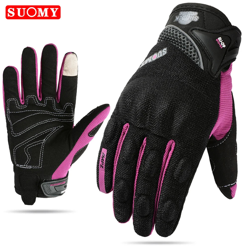 Suomy Winter Warm Motorcycle Gloves Windproof Waterproof Lady Pink Motorbike Riding Gloves Women Purple Motocross Guantes XS-XXL