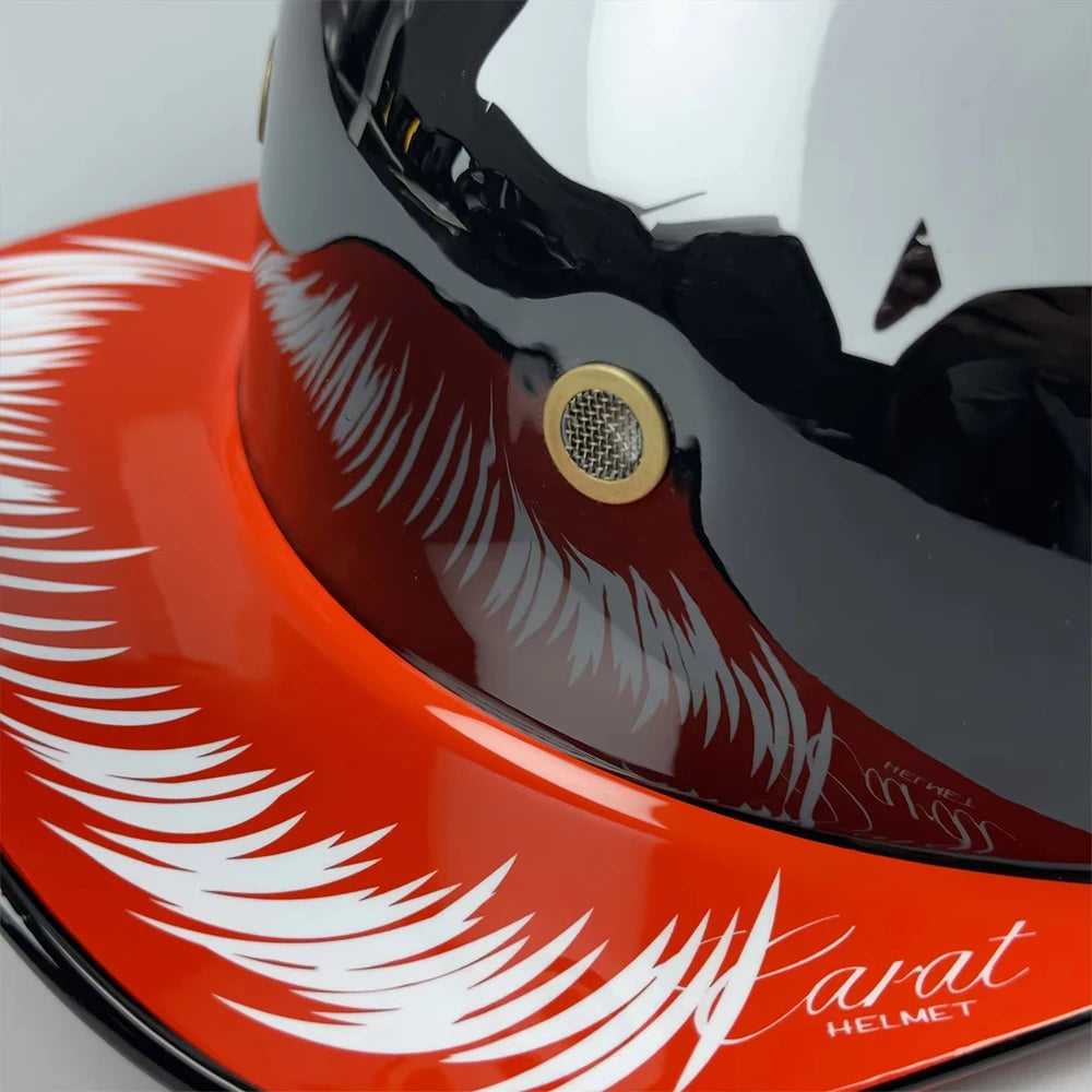 Retro Summer Motorcycle Half Helmet Breathable Vintage Open Face Design Lightweight Cap For Cruiser Scooter Riders