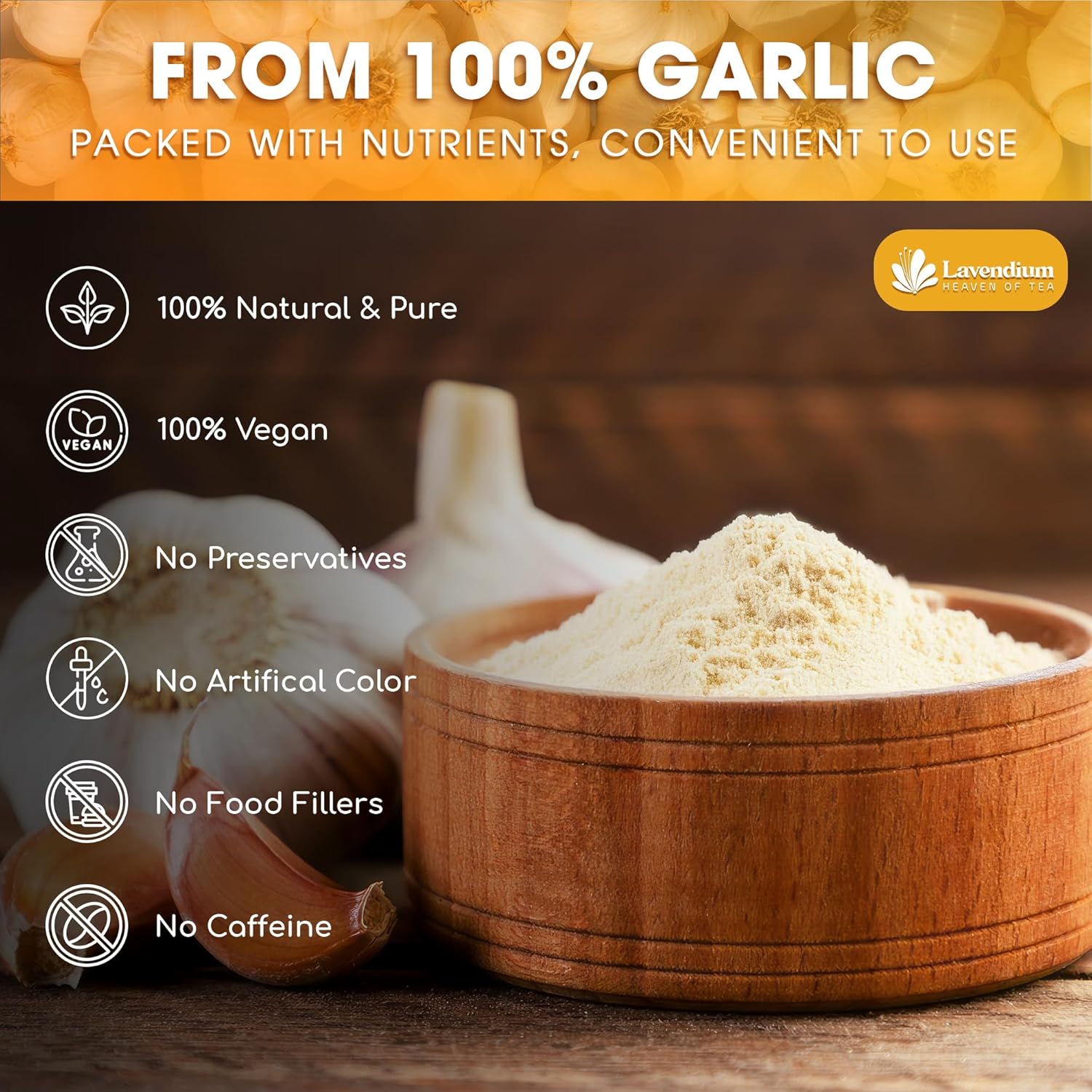 Premium Garlic Powder, 100% Natural and Pure from Garlic, Rich Flavor, Perfect for Cooking & Seasoning