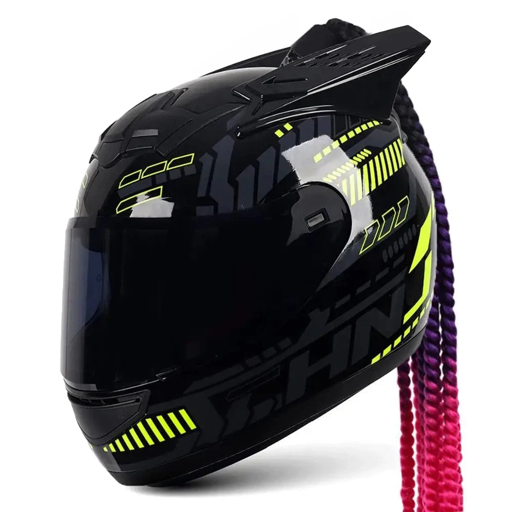 Matte Black Dreadlocks Full Face Biker Helmet Wear-Resistant Motorcycle Equipment Anti-Fall Motocross Kask Breathable Protection
