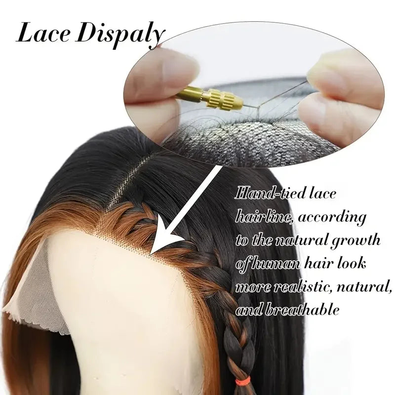 Highlight 13x4 Lace Frontal 1B/27 Colored Pre Plucked Brazilian Straight 100% Human Hair Wigs For Women Ombre Short Bob Wigs