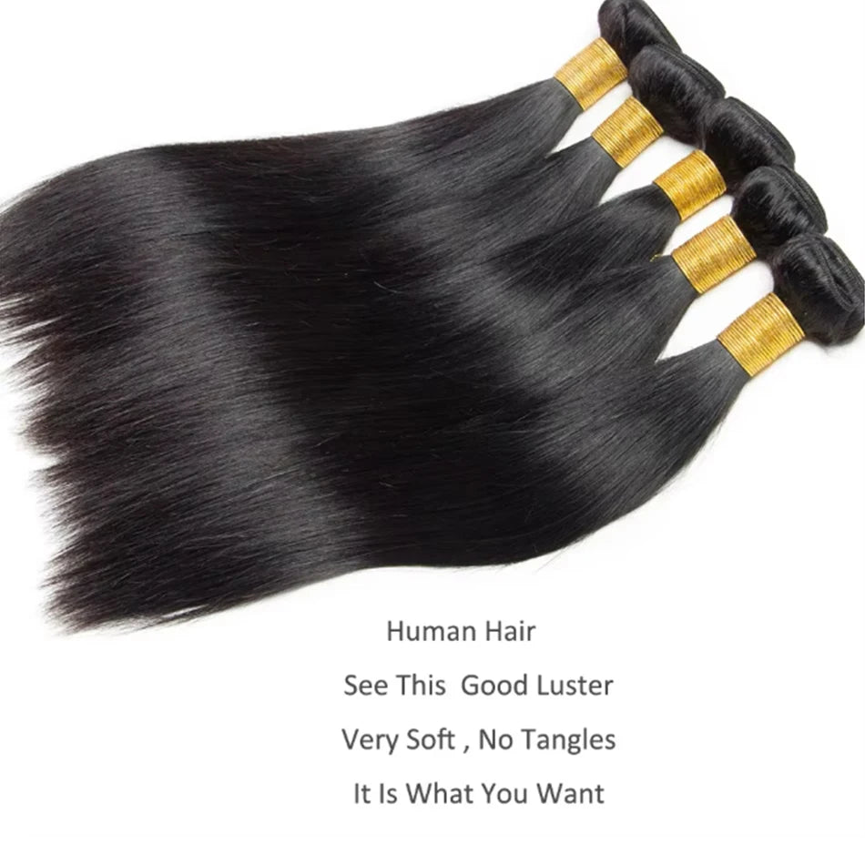 8-32 Inch Bone Straight Human Hair Weave Bundles 12A Brazilian Natural Color Remy Human Hair Extension 1/3/4 Bundles Weft