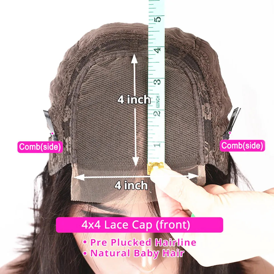 Short Bob Natural Wave Wig 13x6 Lace Frontal Wigs Dark Brown Highlight Wig Human Hair for Women Remy Hair 5x5 Silk Base Top Wigs
