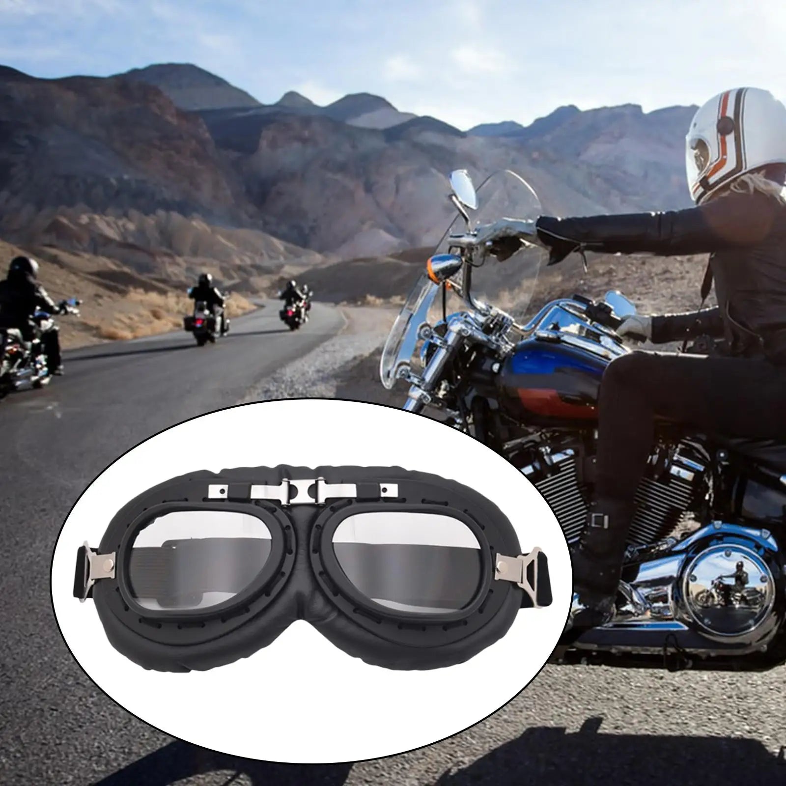 Classic Motorcycle Goggles Steampunk Protective Sports Glasses PC Lens for Outdoor Riding Scooter ATV