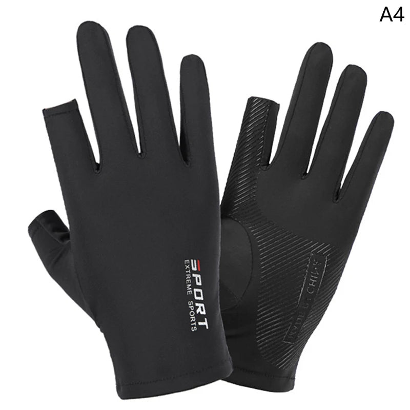 Outdoor Sports Ice Silk Touch Screen Riding Gloves for Men Women Breathable Glove Non-Slip Motorcycle Gloves for Cycling Driving