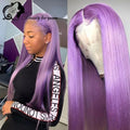 Purple Body Wave HD 13x4 Lace Frontal Wigs For Women Colored Long Straight Glueless Wig Human Hair Ready To Wear 180% Density