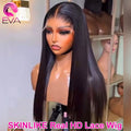 Eva 13x6 HD Lace Full Frontal Wig Silky Straight 180% Pre Plucked HD Lace Wig Invisible HD Lace Melt Skins Glueless Closure Wig