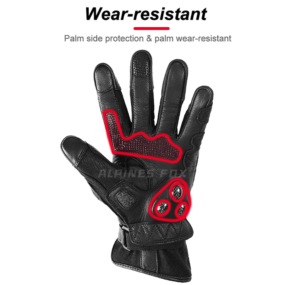 Suomy Women Pink Goatskin Motorcycle Gloves Lady Long Full Finger Scooter Electric Bike Glove Cycling Racing Motocross Luvas XS