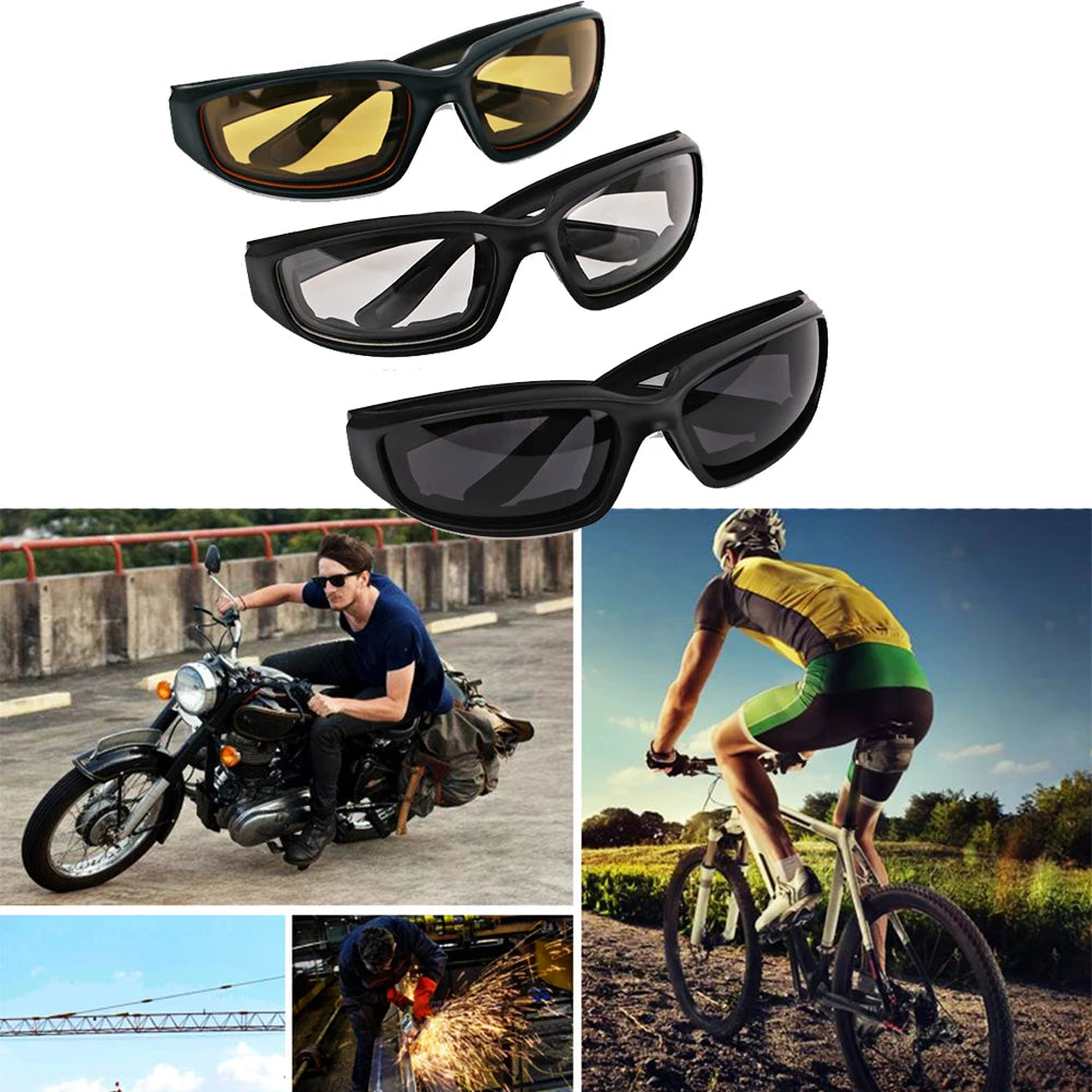 UV400 Motorcycle Riding Safety Glasses Windproof Eyeglasses Bicycle Sunglasses Moto Helmet Goggles Motor Biker Protection Lenses