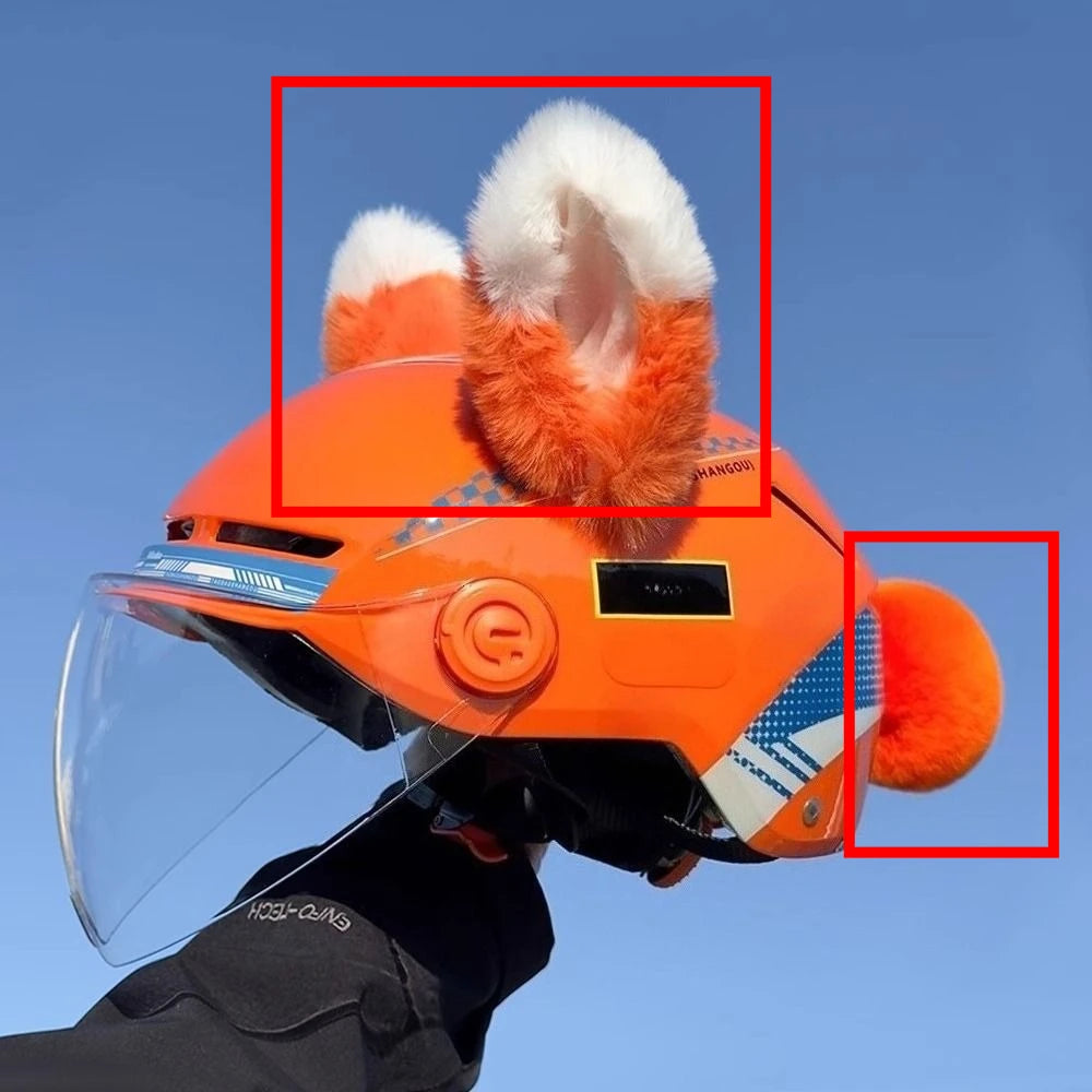 Motorcycle Helmet Orange Ear Decorations Animals Cat Ears Accessories for Ski Electric Scooter Helmets Cascos Para Moto