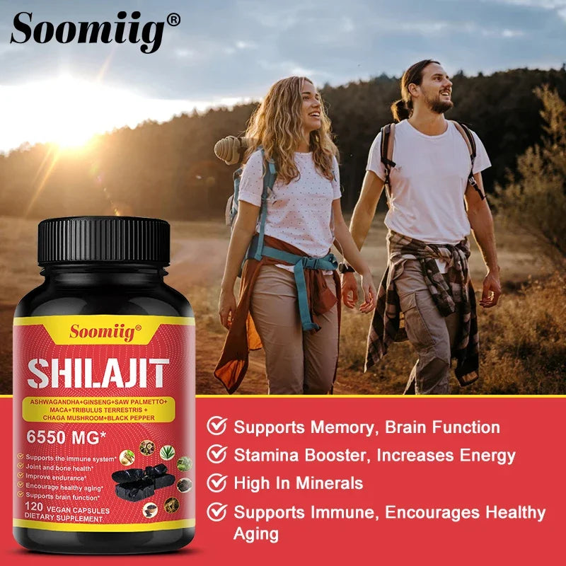 Pure Himalayan Shilajit Capsules - Supports Healthy Aging Bones and Joints, Improves Energy, Endurance and Muscle Recovery