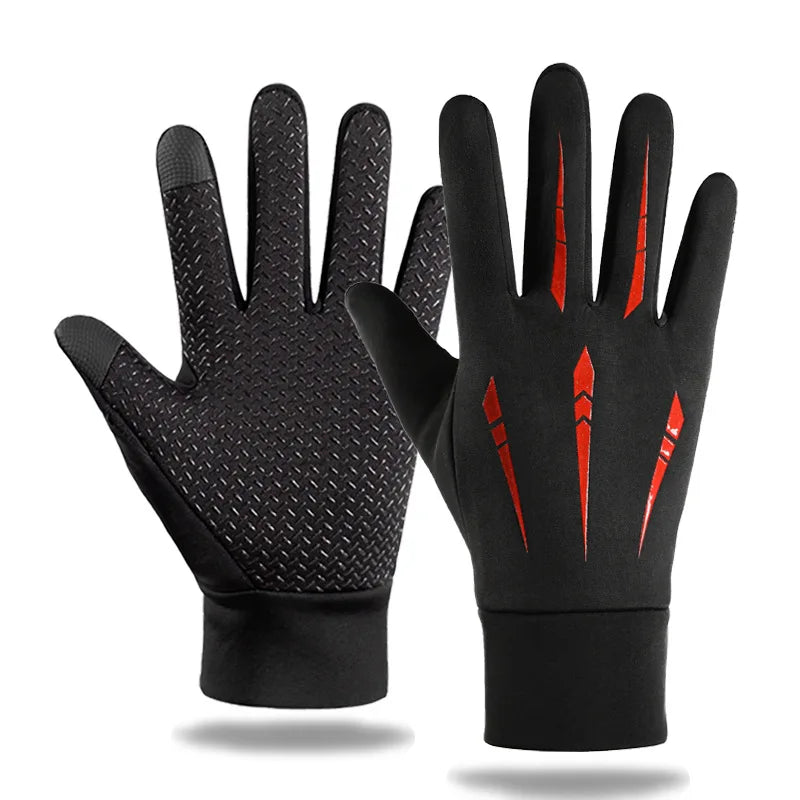 Warm Cycling Gloves for Men Autumn Winter Fishing Non-slip Motorcycle Water-Repellent Touch Screen Wear Resistant Driving Gloves