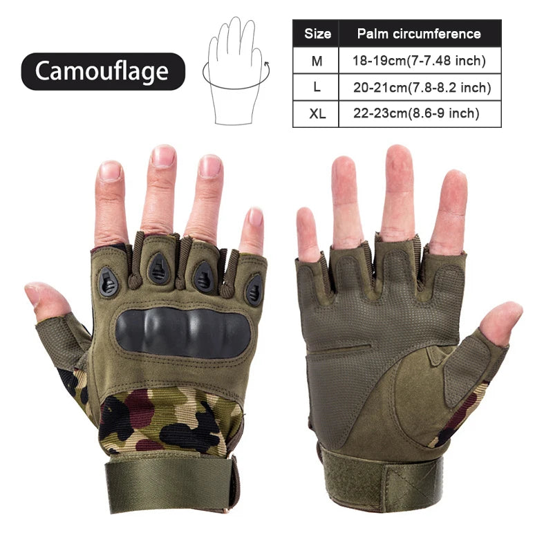 Half Finger Tactical Gloves Outdoor Men's Military Gloves Hiking Motorcycle Cycling Sports Glove Shooting Hunting Gloves