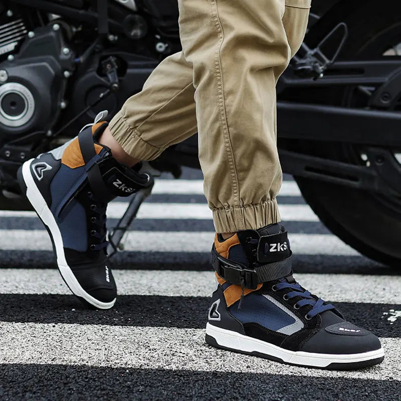 Men's Motorcycle Boots Breathable Anti-fall Rider Road Racing Casual Shoes Man Motorbike Boot TPU Protection Motos Shoes