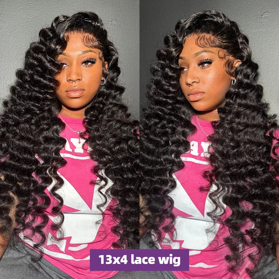 30 40 Inches Loose Waves Wig Human Hair 13x6 Hd Lace Front Wig Brazilian Water Loose Deep Wave 13x4 Lace Frontal Wigs For Women