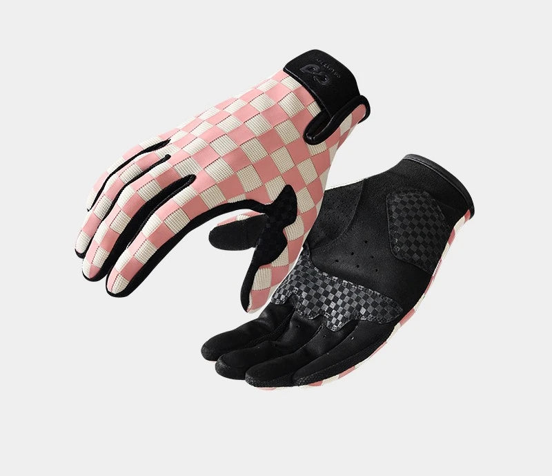 Motorcycle Riding Gloves Breathable Touchscreen Compatible for Men Women Motorbike Cycling Outdoor Sports Retro Plaid Design