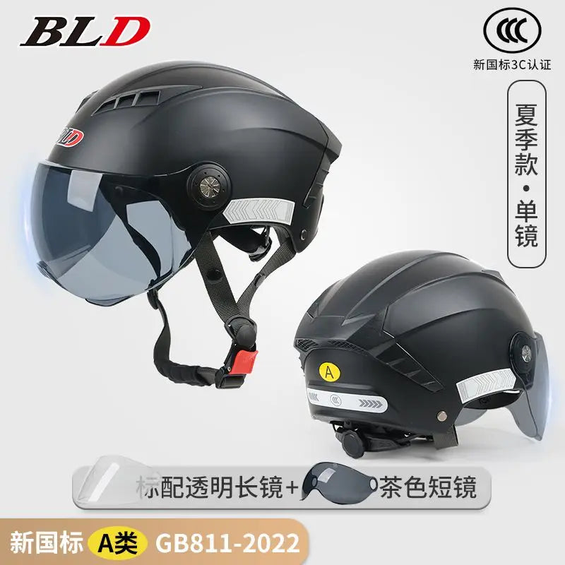 BLD Electric Vehicle Helmet Women's Summer Sunscreen Motorcycle Half Helmet Men's Four Seasons Safety Helmet casco moto