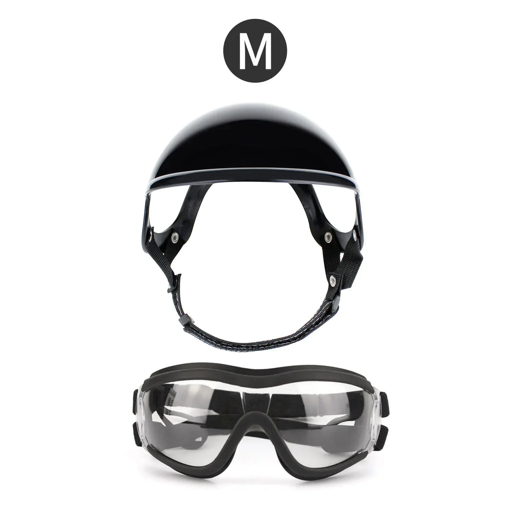 ATUBAN Dog Helmet and Goggles-UV Protection Doggy Sunglasses Dog Glasses Pet Hat Motorcycle Helmets Protection for Puppy Riding