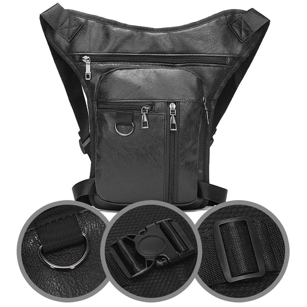 Vintage Pu Leather Drop Leg Bag Thigh Hip Bum Belt Leg Waist Bags Men Motorcycle Bag Belt Hip Bag 3 Color Motocross Leg Bag