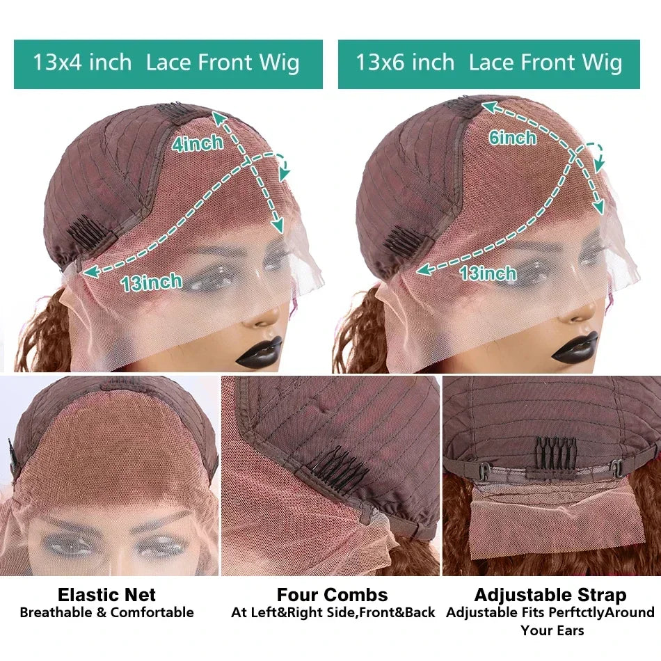 200 Density Chocolate Brown Body Wave Lace Front Human Hair Wigs Brazilian HD Lace Frontal Wigs   For Women