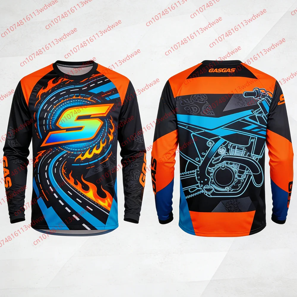 GASGAS Motocross Jersey riding suit Men Long Sleeve Racing Shirt Motorcycle Gear Off-Road MX Apparel Quick-drying cycling suit