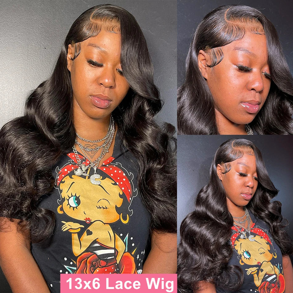 40 Inch 13x4 13x6 HD Body Wave Lace Front Wig Pre Plucked Loose Wave Lace Frontal Wig Water Wave Human Hair Wigs For Black Women