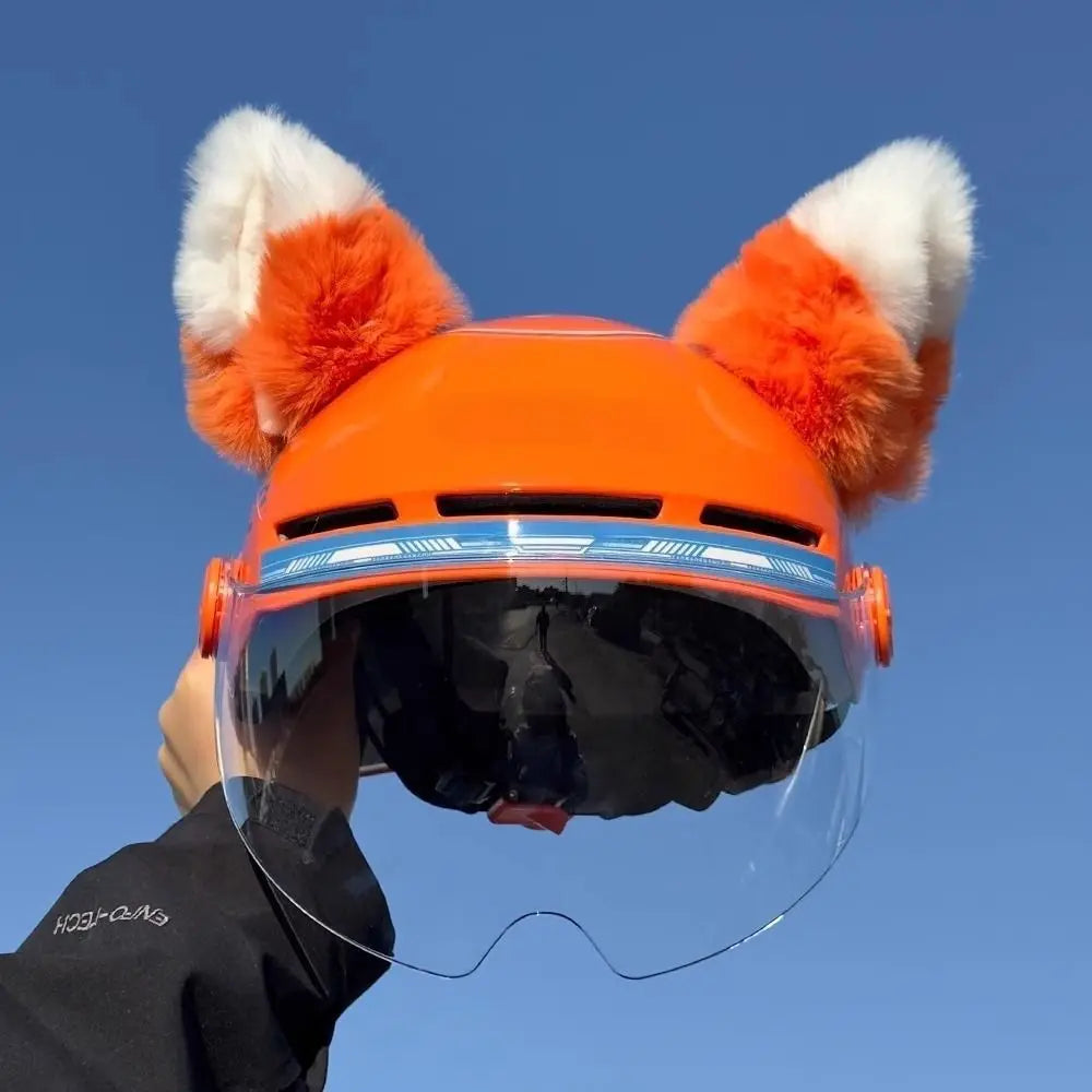 Motorcycle Helmet Orange Ear Decorations Animals Cat Ears Accessories for Ski Electric Scooter Helmets Cascos Para Moto