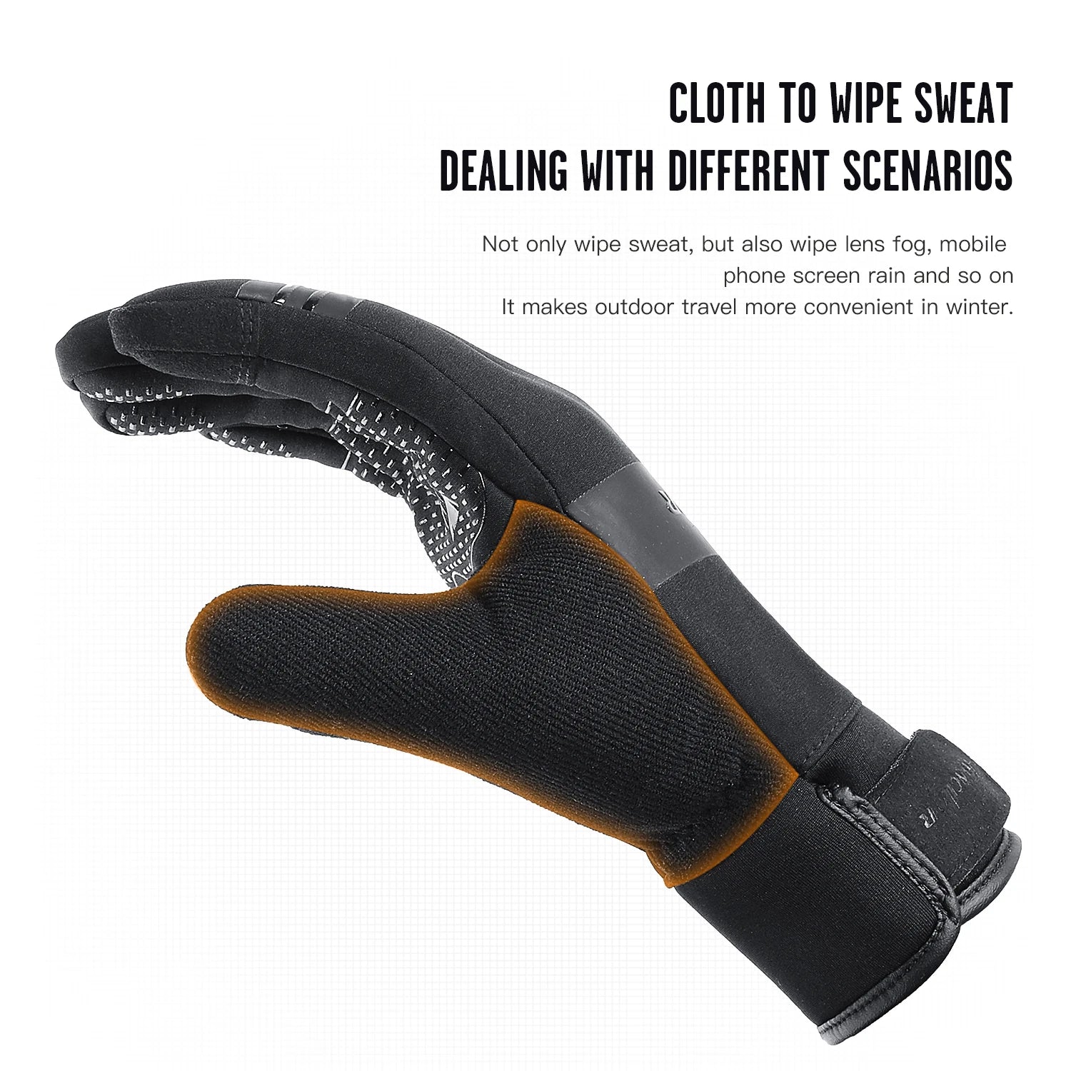 Cycling Gloves Winter Touch Screen Motorcycle Gloves Outdoor Scooter Windproof Riding Ski Gloves Warm Bike Gloves Black Cycling