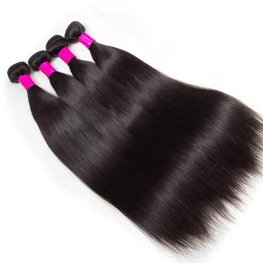Remy Straight Human Hair Bundles 1/3/4 PCS Natural Black Brazilian Hair Weave Bundles 14-30 Inch Human Hair Extensions