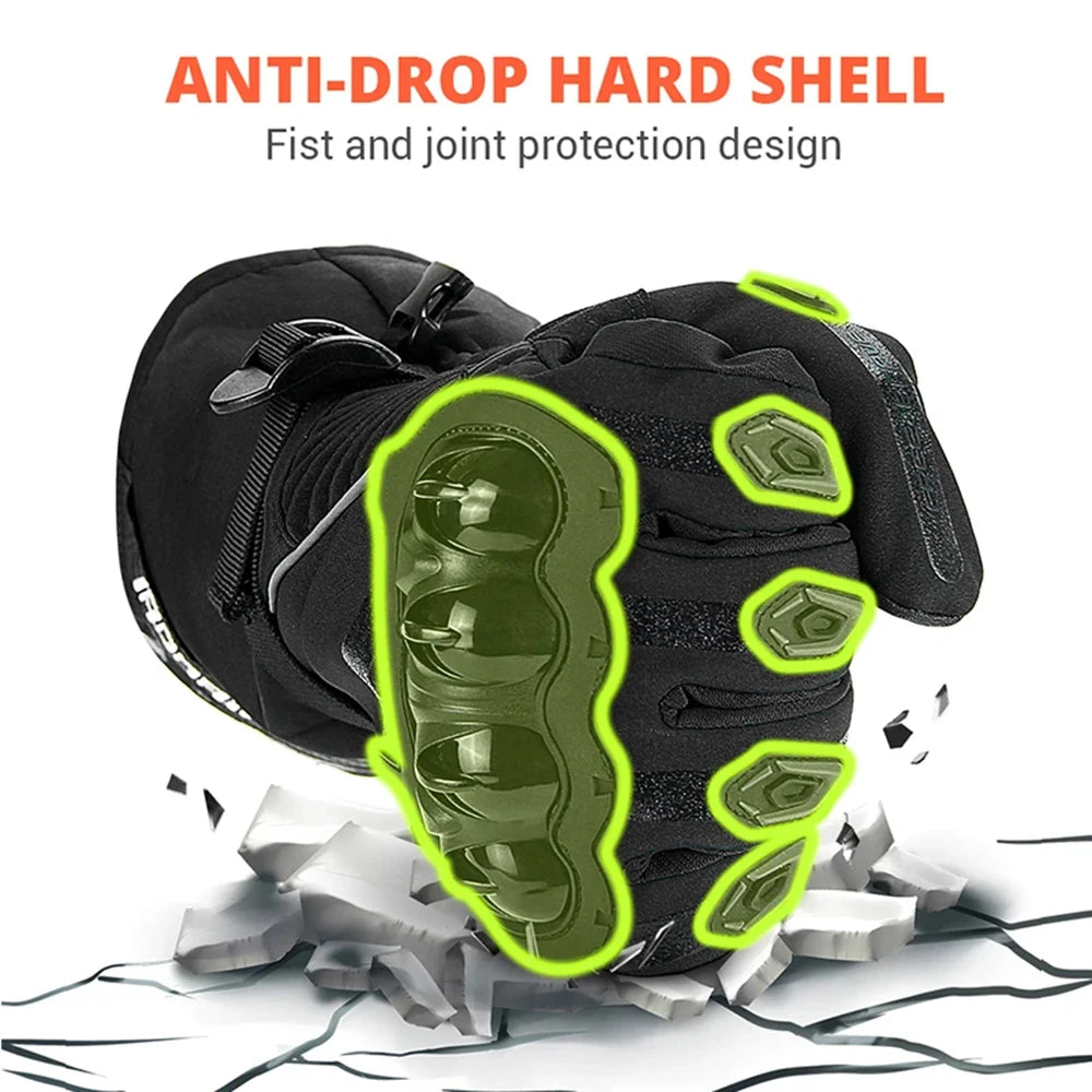 Men's Motorcycle Windproof Gloves Outdoor Motorcycle Riding Velvet Gloves Touch Screen Winter Motorcycle Off-road Women's Gloves