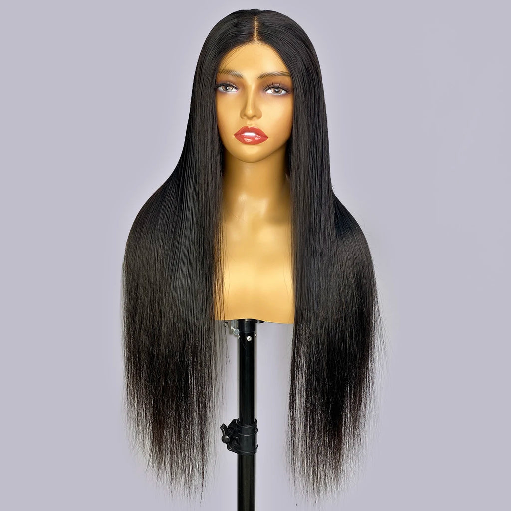 Glueless 4x4 Lace Closure Wigs Pre Cut Glueless Straight Lace Closure Wigs Ready To wear Straight Human Hair Wigs Pre Plucked