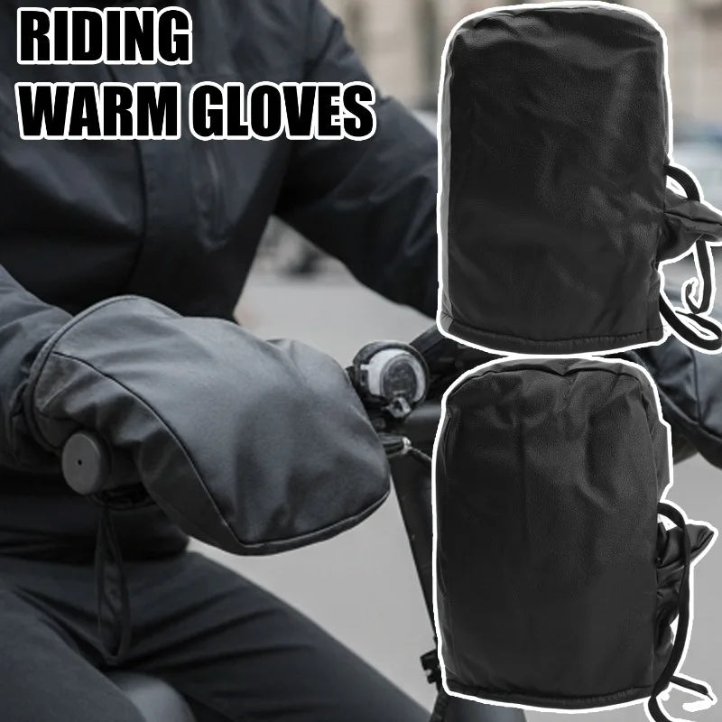 Motorcycle Windproof Waterproof Hand Cover Bicycle Handlebar Covers Warm Gloves Winter Riding Warm Handlebar Covers 2pcs/set