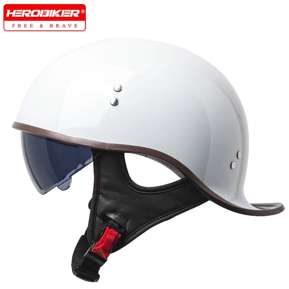 Retro Motorcycle Helmet Men Women Motorbike Half Helmet Riding Racing Moto Helmet DOT Certification Protection Vintage