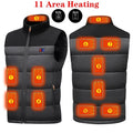 Heated Vest Unisex Charging Heating Clothing Cotton Vest 11 Zone Heating Constant Temperature Vest Motorcycle Rider Gear
