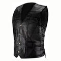 PU Leather Motorcycle Jacket Vest Men Autumn Winter Chaqueta Moto Motocross Riding Jacket Casual Slim Fitting Jacket Vest S-5XL