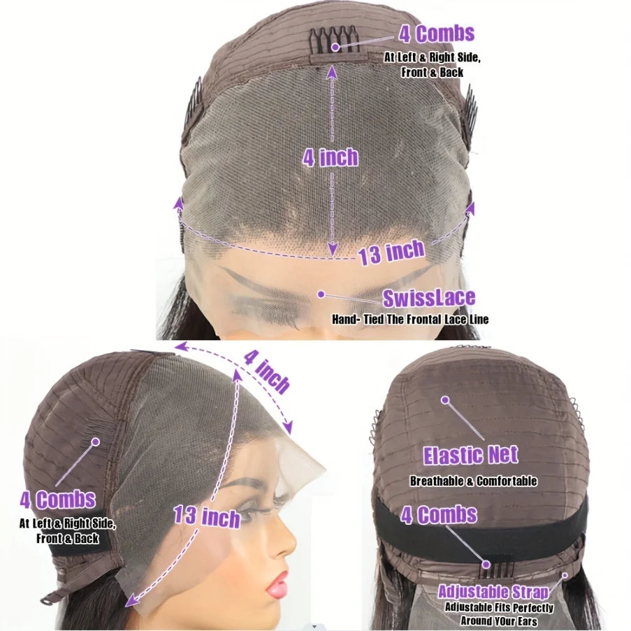Highlight 13x4 Lace Frontal 1B/27 Colored Pre Plucked Brazilian Straight 100% Human Hair Wigs For Women Ombre Short Bob Wigs