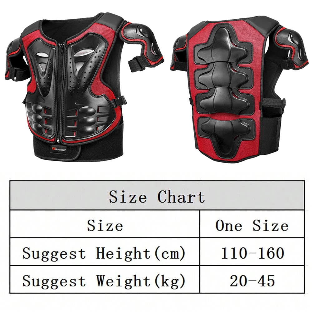 Motorcycle Armor Vest Protection Motocross Body Armor Jacket Protective Armors Riding Kneepads Moto Full Armor Children
