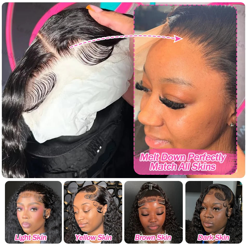 220 Density 13x6 Hd Lace Frontal Wigs Brazilian 32 34 40 Inch Deep Wave Curly Human Hair Wigs For Black Women Preplucked