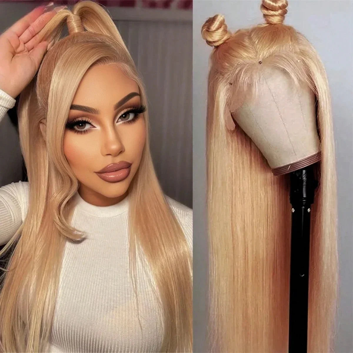 27 Honey Blonde Human Hair Wig 13x4 13X6 Hd Lace Frontal Wig 30 Inch Brazilian Straight Human Hair Wig Pre Plucked For Women