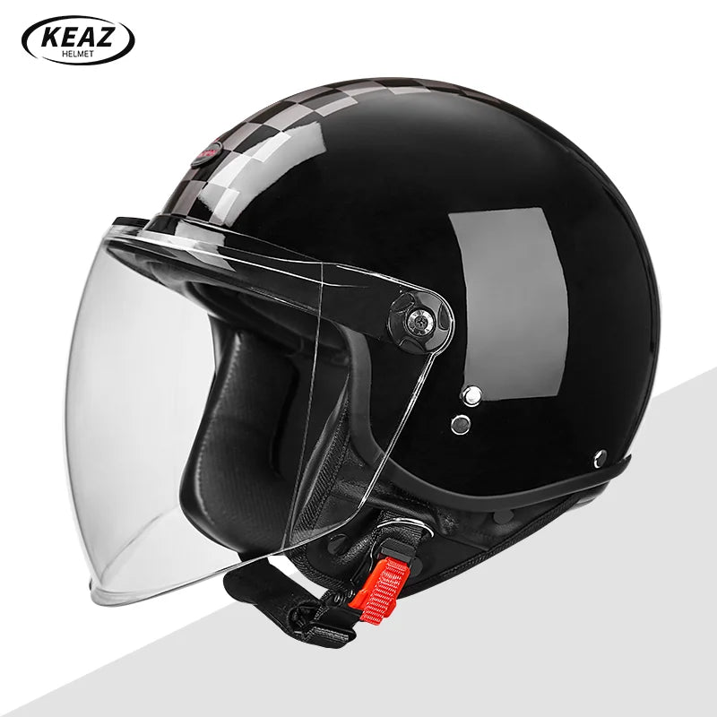 DOT Certified Universal 3/4 Open Face Motorcycle Helmet Advanced Technology for Maximum Comfort for Adult Long Rides All Seasons