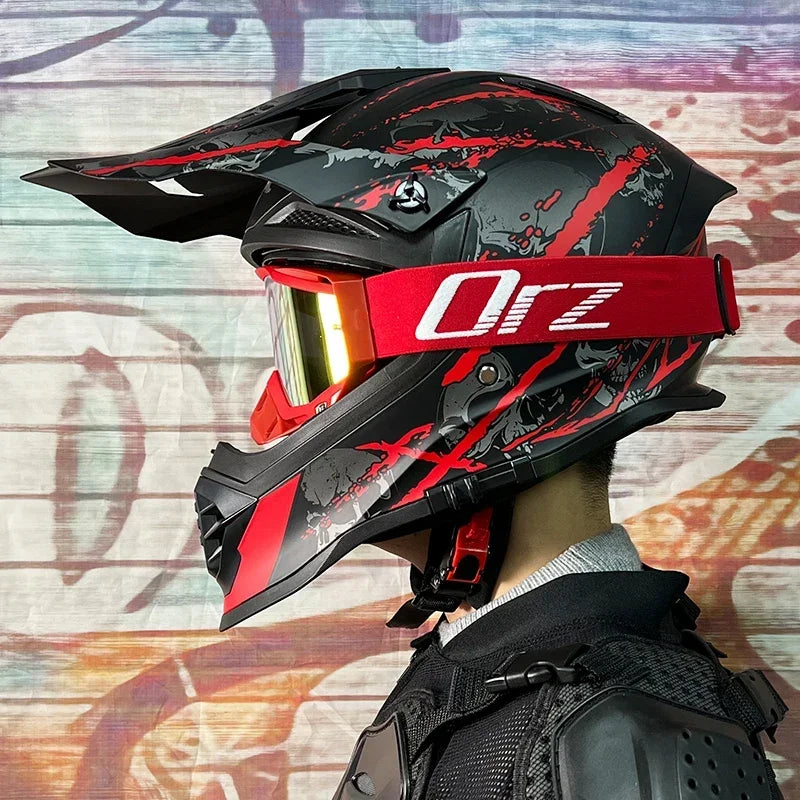 New Motorcycle Helmet Full Face Double Lens Off-Road Racing Helmet Four Seasons Cascos Para Moto Capacete De Moto DOT Casco Moto