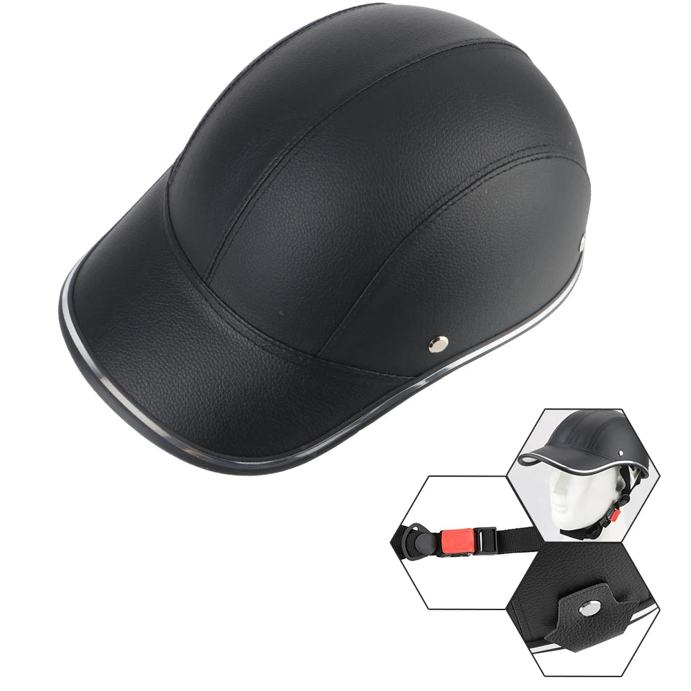 Safety Hard Hat Half Face Vintage Summer Cap Baseball Cap Style For Cafe Racer Chopper Scooter Motorcycle Half Helmet