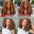 Miracle Knots Burmese Curly Crochet Human Hair Extensions Pre-Separated Knotless Ombre Highlight Feather Crochet Braids Hair