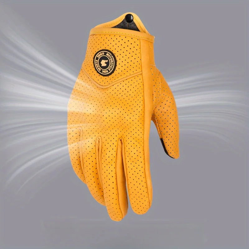 Motorcycle gloves windproof and waterproof leather men's riding gloves touch screen motorcycle off-road gloves winter
