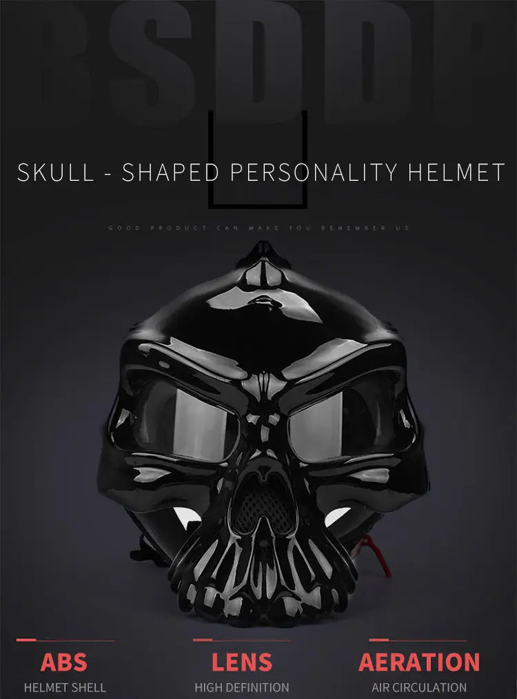 Fashion For Harley Motorcycle Double-sided Wearable Skull Helmet High-quality ABS Half Helmet Personality Four Seasons Universal