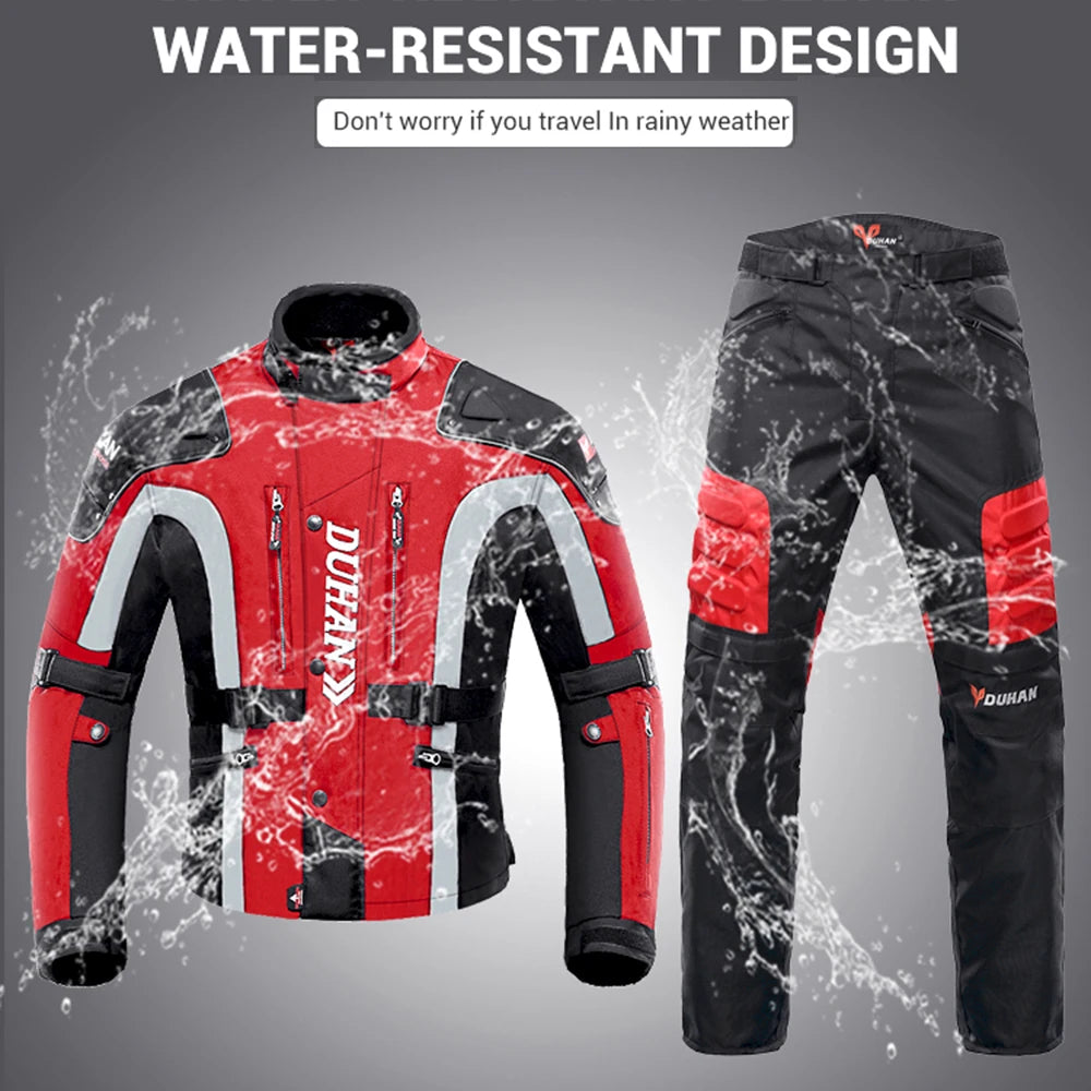 DUHAN Winter Motorcycle Jacket Moto Pants Wear-resistant Motocross Jacket  Windproof Moto Protector Touring Clothing