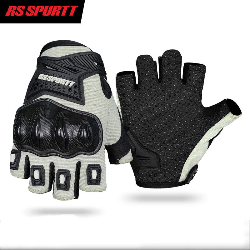 Motorcycle Gloves for Men Women Summer Breathable Riding Half Finger Gloves Shockproof Protective Gear Motorbike Bicycle Gloves
