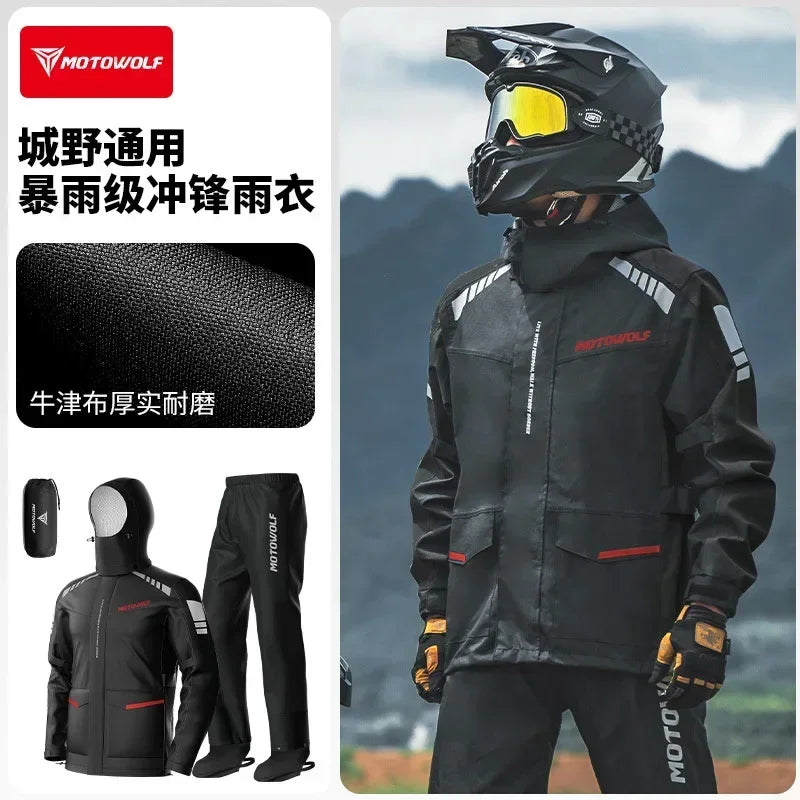 Motorcycle Riding Clothes Motowolf Rain Jacket Outdoor Riding Equipment Bicycle Hiking Raincoat Convenient Motorcycle Equipment