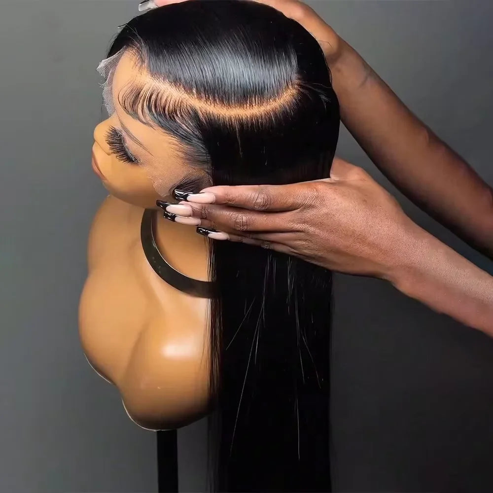250% Density Straight HD Transparent 13x6 Wig Brazilian Lace Front 30 40 Inch 13x4 Human Hair Wigs Lace Front For Black Women